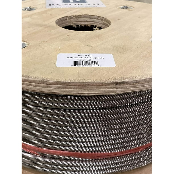 500ft Stainless Steel Aircraft Cable 3/16 1x19 Marine Grade Type 316 Grade 500ft Stainless Steel Aircraft Cable 3/16 1x19 Marine Grade Type 316 Grade